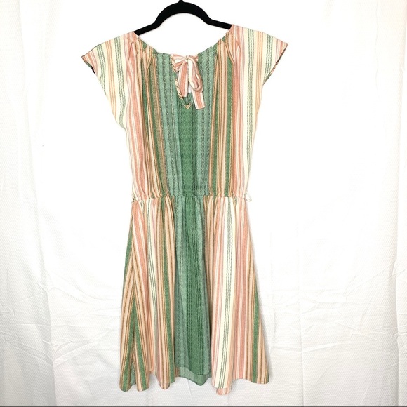Lauren Conrad Dress Green Peach Striped - XS - Picture 2 of 6